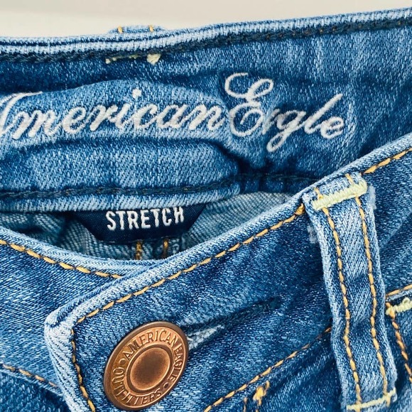 American Eagle Outfitters Distressed Mid Rise Jegging Blue Jeans Size 2 - Picture 3 of 7